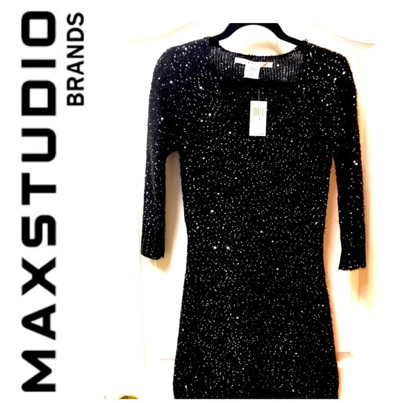 🖤HP🖤 New Max Studios Black Sweater Dress - Picture 2 of 11